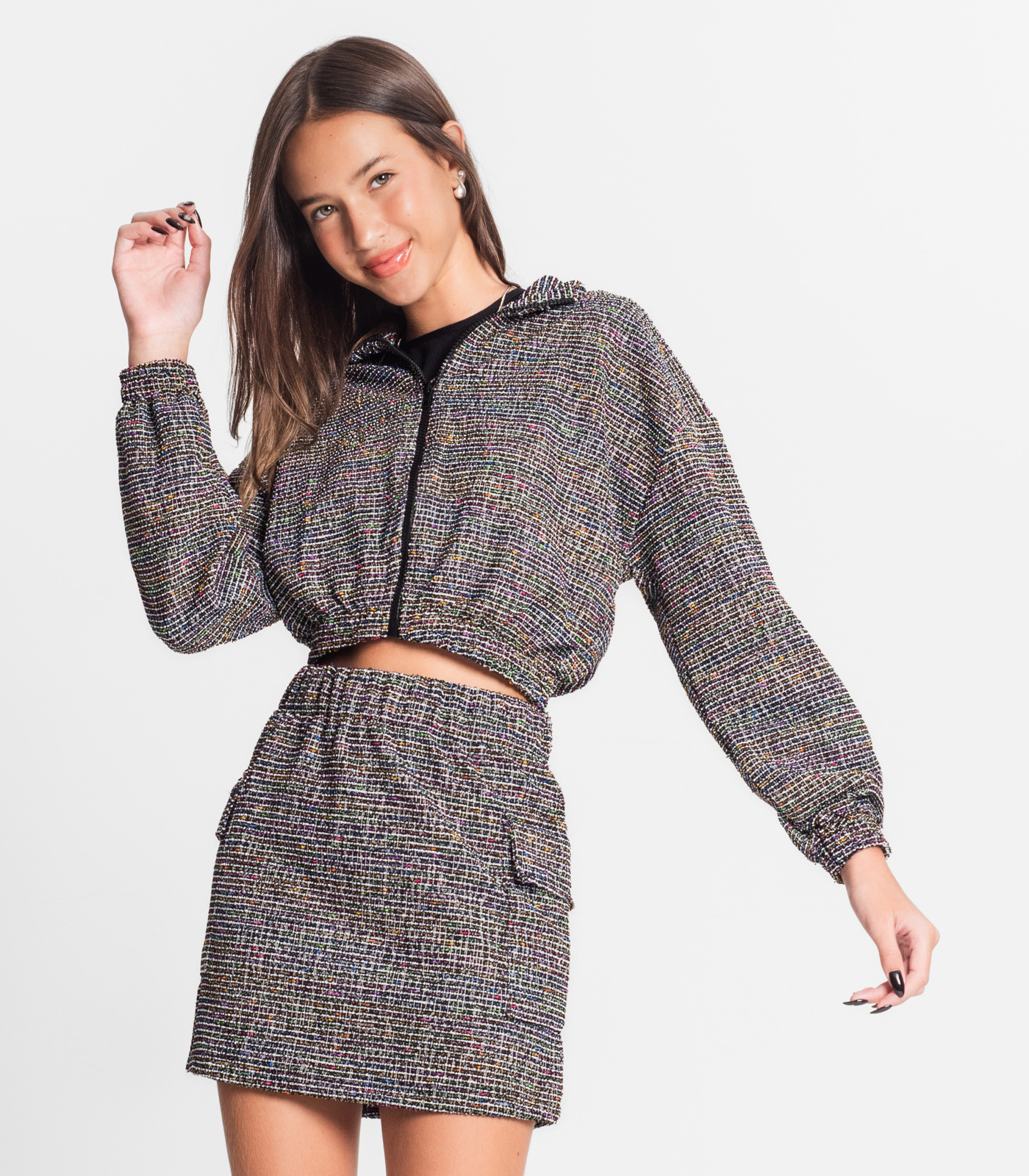 Casaco Juvenil Feminino Em Tweed Minty | ROVITEX